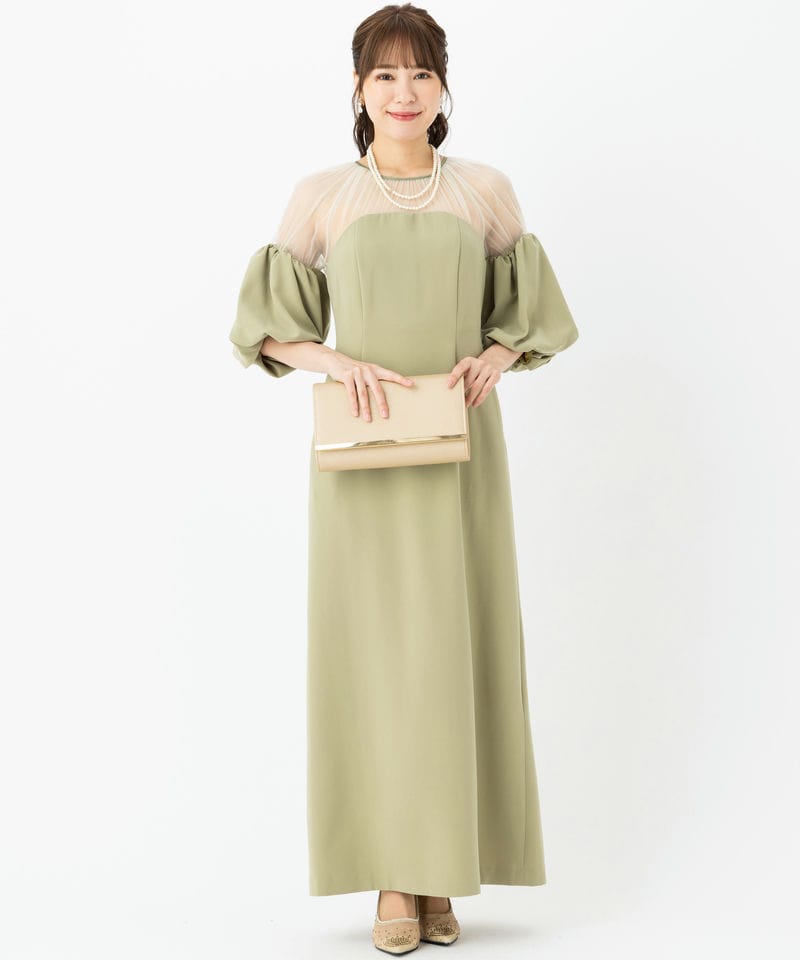 Ameri VINTAGE アメリヴィンテージ スフレスリーブジョーゼットドレス