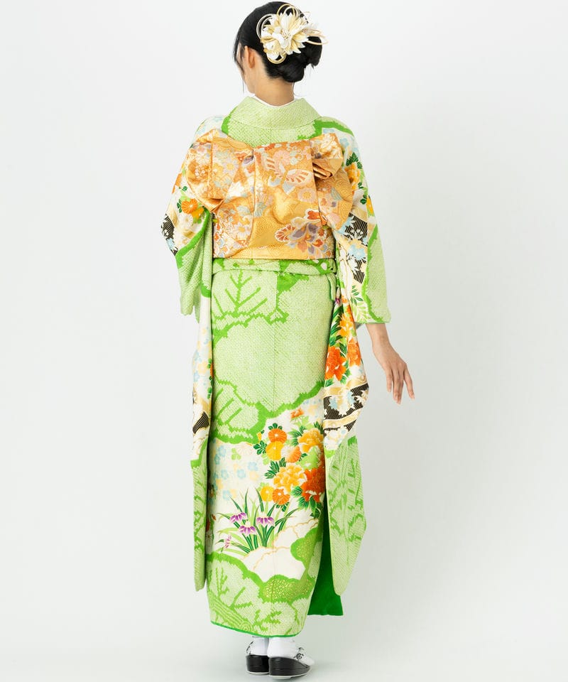 Select Shop 【振袖】絞りに草花 グリーン系 | 結婚式パーティーの