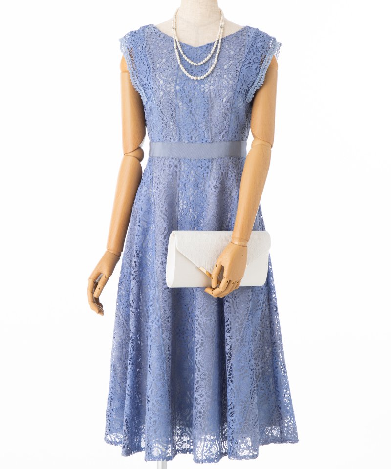 JILL STUART ジルスチュアート チュールレースレイヤードドレス ブルー