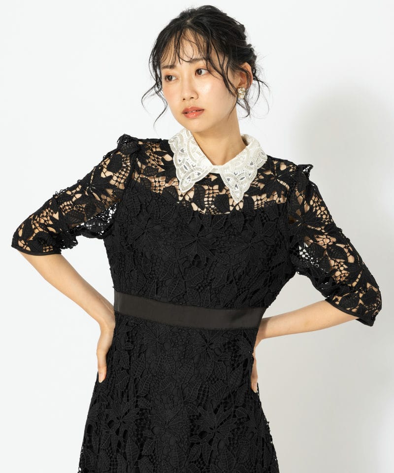 SNIDEL スナイデル ダブルカラーマーメイドドレス ブラック系 | 結婚式