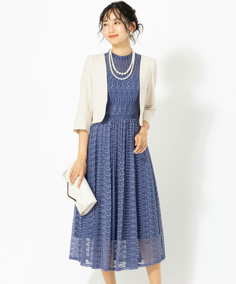 Aimer エメ 2WAYリボンブラウス付マーメイドラインドレス グリーン系