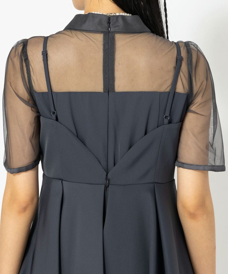 etoll. エトル 刺繍ペプラムビスチェ&Iラインドレス ネイビー系 | 結婚