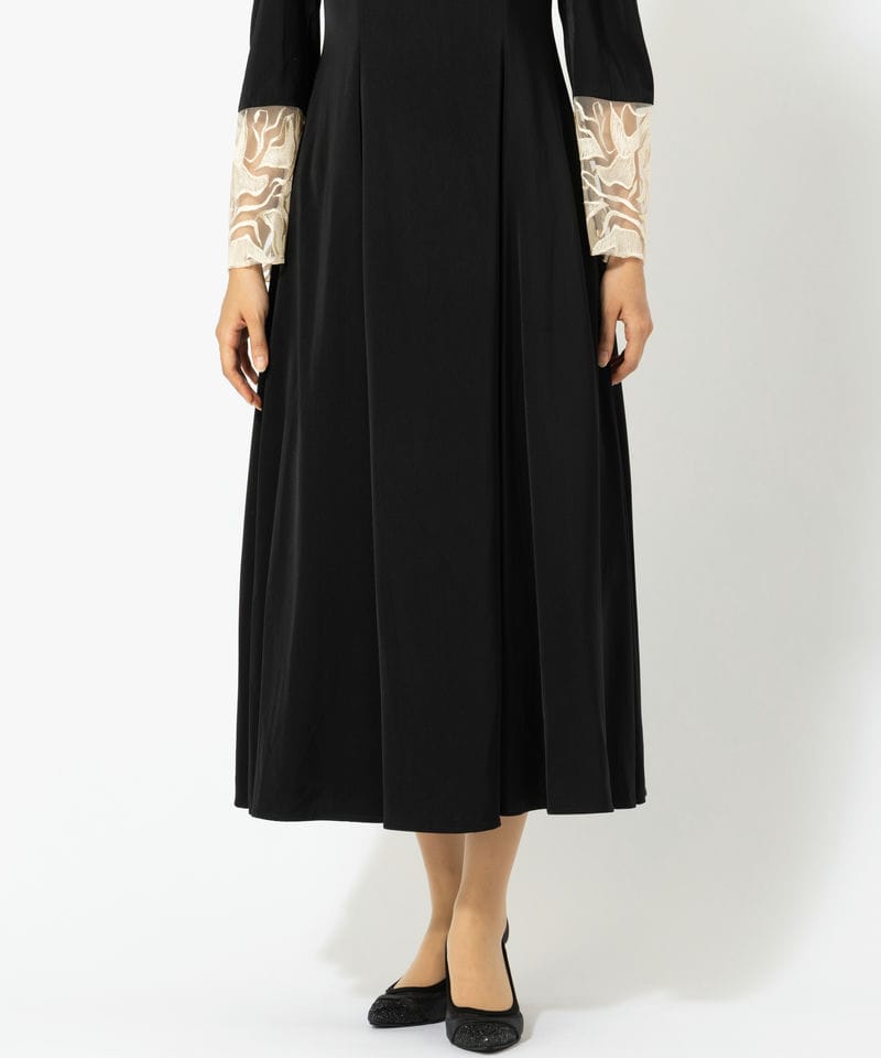 etoll. エトル バック刺繍フレアドレス ブラック系 | 結婚式パーティー