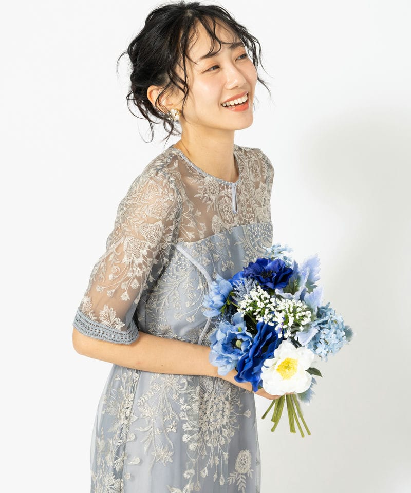 Dorry Doll ドリードール ダイヤフラワーレースドレス ネイビー系