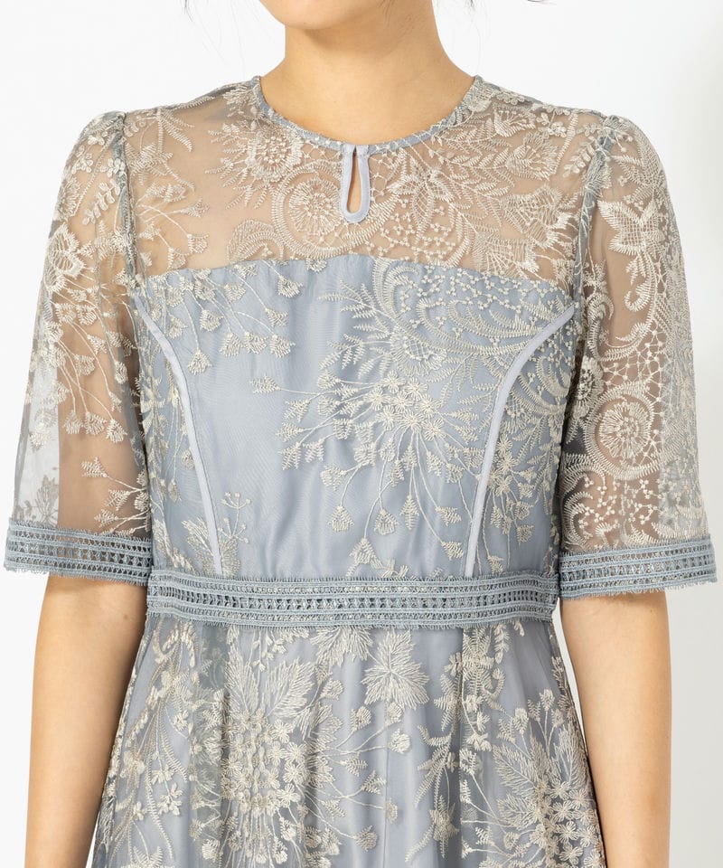 Dorry Doll ドリードール ラダーレースエンブロイダリードレス ブルー