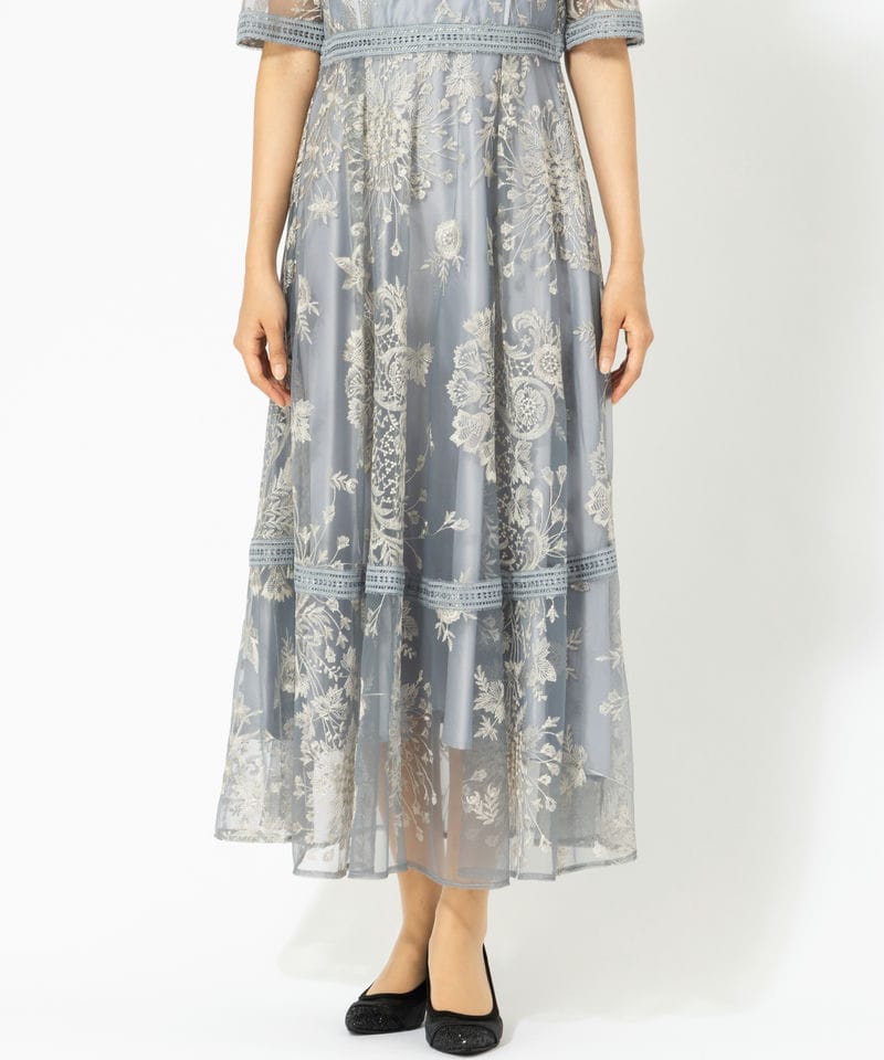 Dorry Doll ドリードール ラダーレースエンブロイダリードレス ブルー