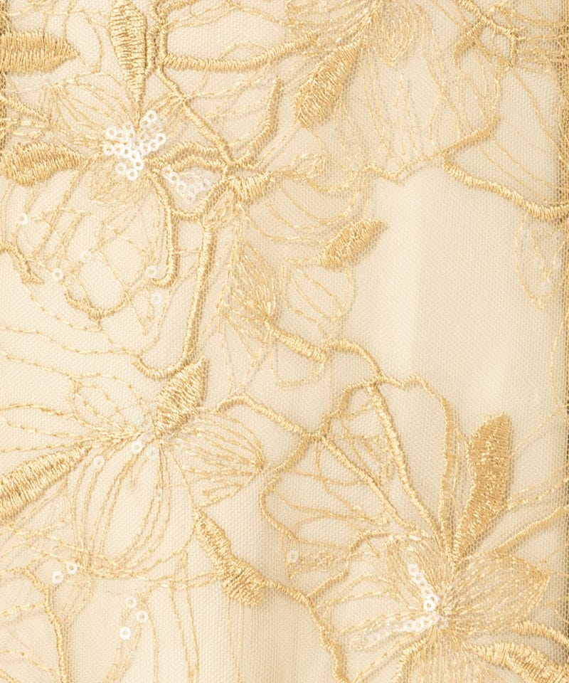 ANDRESD アンドレスド チュールドレープスパンコールドレス イエロー系