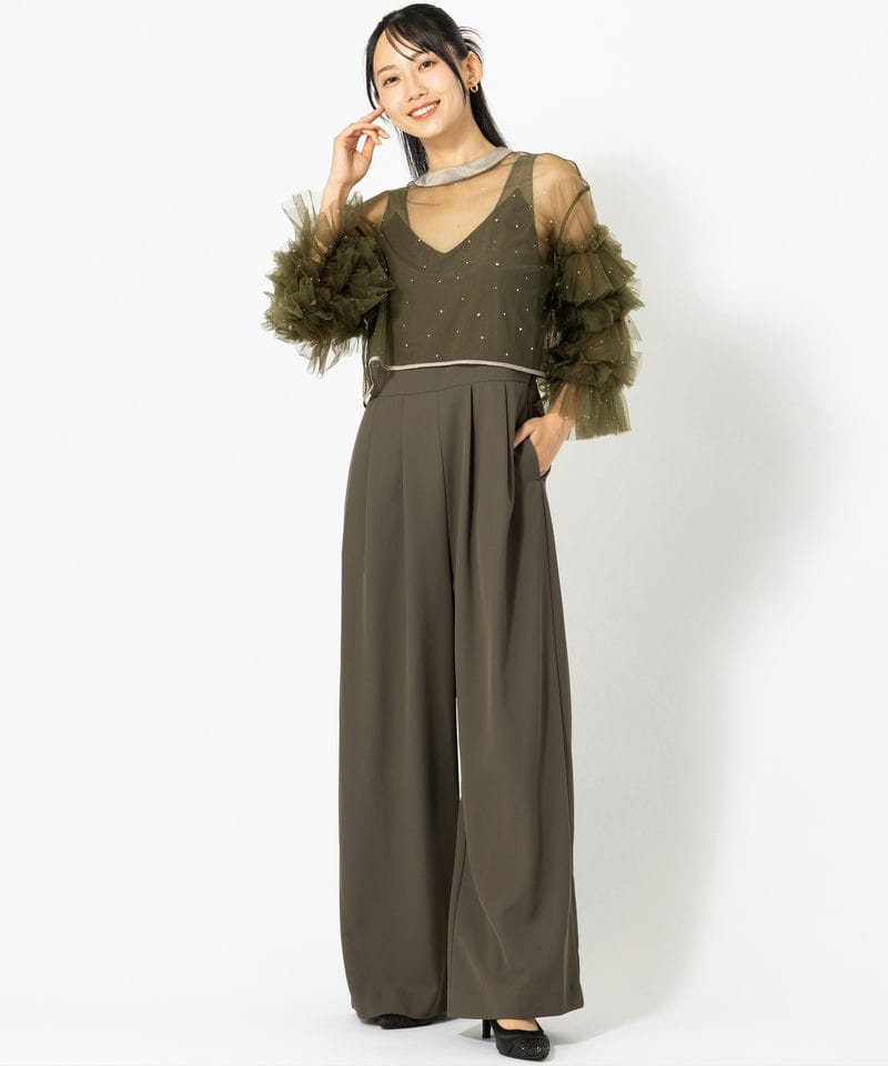 Ameri VINTAGE アメリヴィンテージ 2WAYビジューフリルトップセット