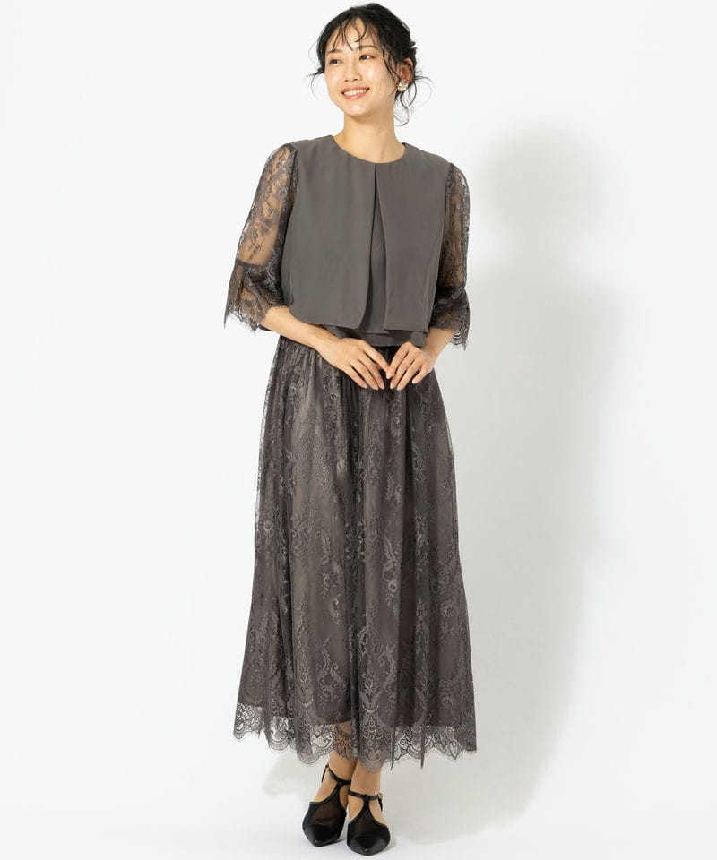 etoll. エトル ベビーコアシアーボリュームドレス ブラウン系 | 結婚式