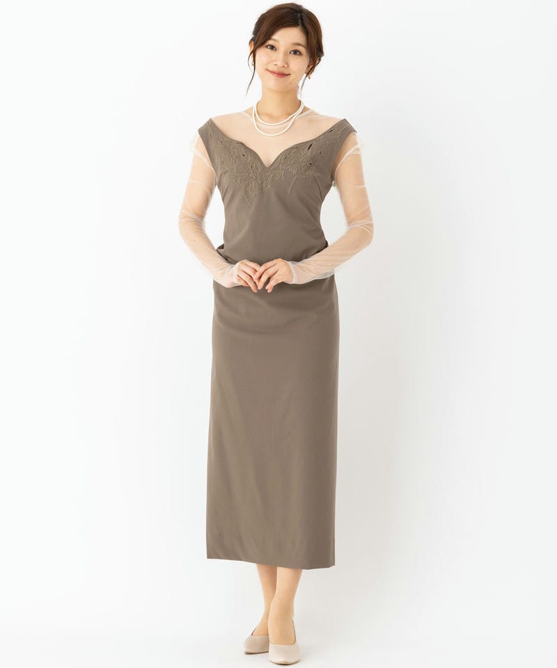 Knuth Marf クヌースマーフ オフショルダーデザインドレス ベージュ系