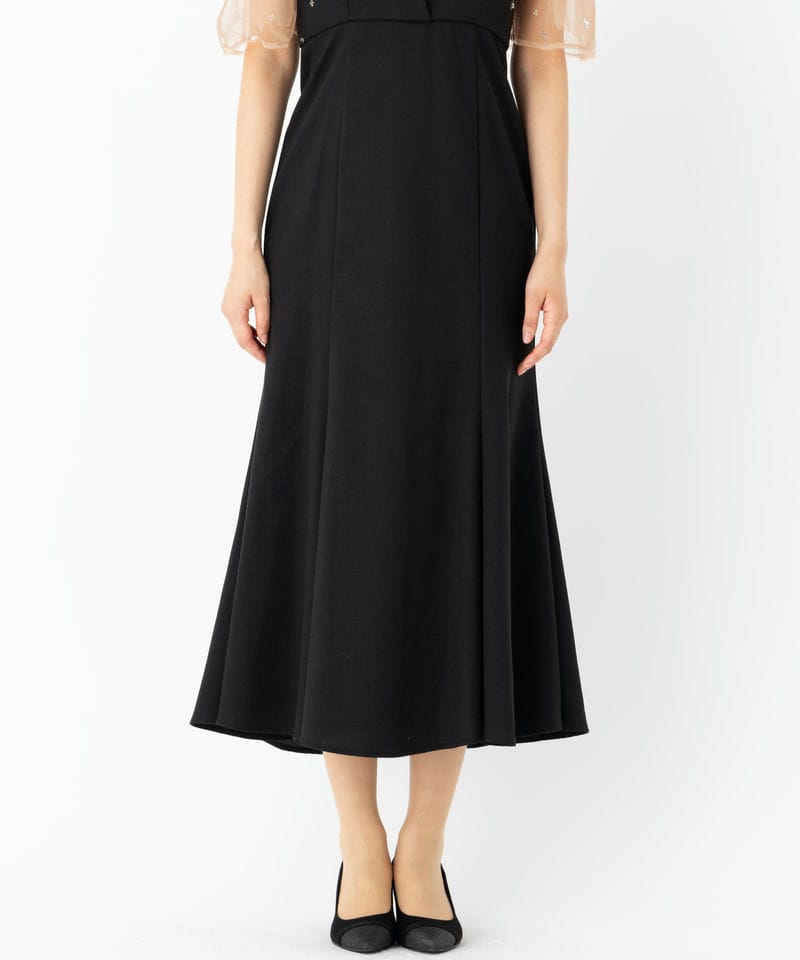 Leja レジャ 花柄スパンコールチュールオーバーラップマーメイドドレス