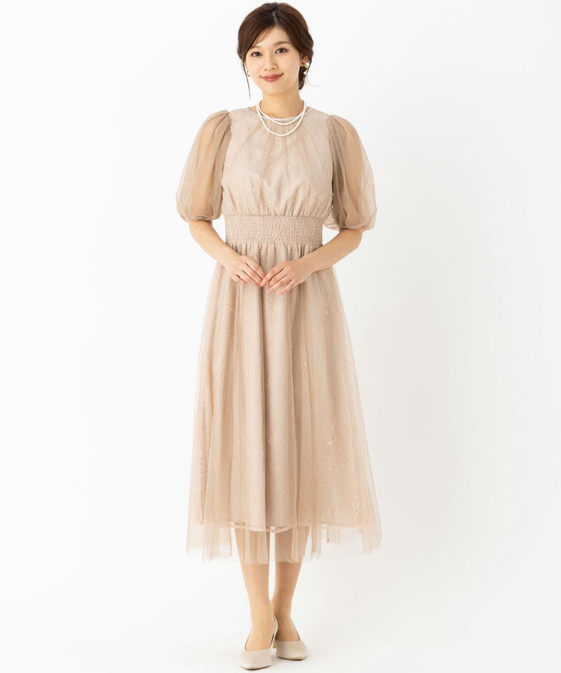 JILL STUART ジルスチュアート チュールレースレイヤードドレス ピンク