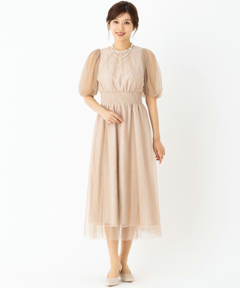 JILL STUART ジルスチュアート チュールレースレイヤードドレス ピンク