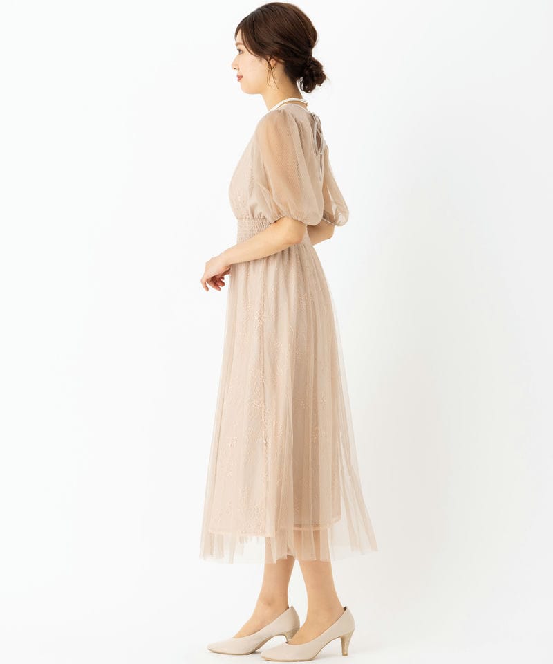 JILL STUART ジルスチュアート チュールレースレイヤードドレス ピンク