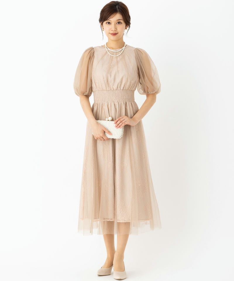 JILL STUART ジルスチュアート チュールレースレイヤードドレス ピンク