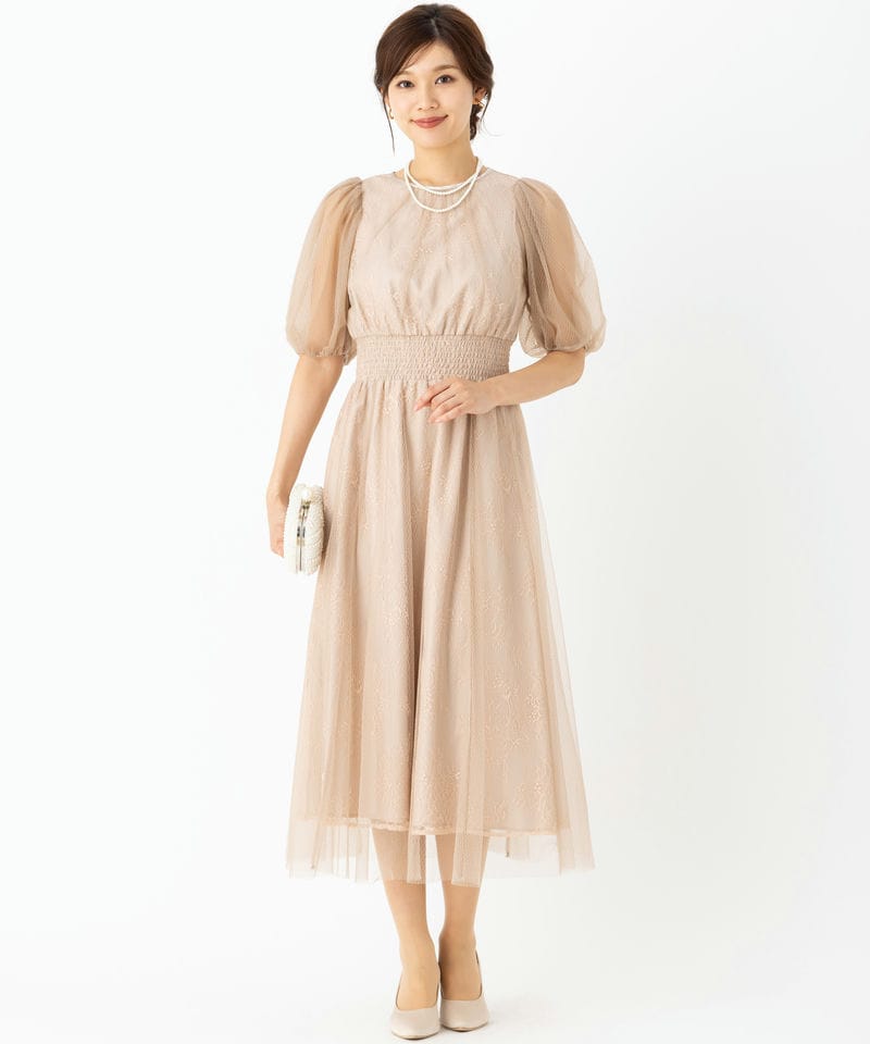 JILL STUART ジルスチュアート チュールレースレイヤードドレス ピンク