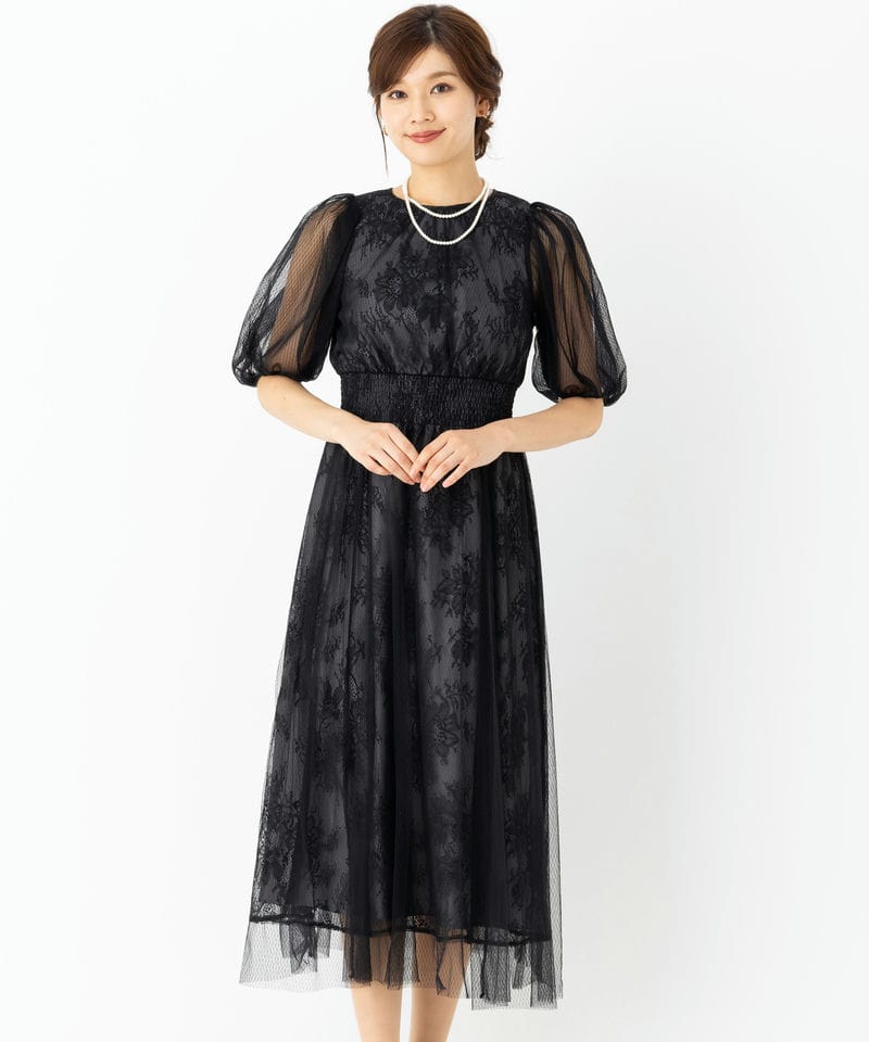 JILL STUART ジルスチュアート バイカラーラッフルレースドレス