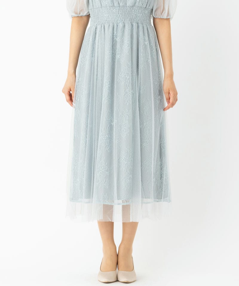 JILL STUART ジルスチュアート チュールレースレイヤードドレス ブルー