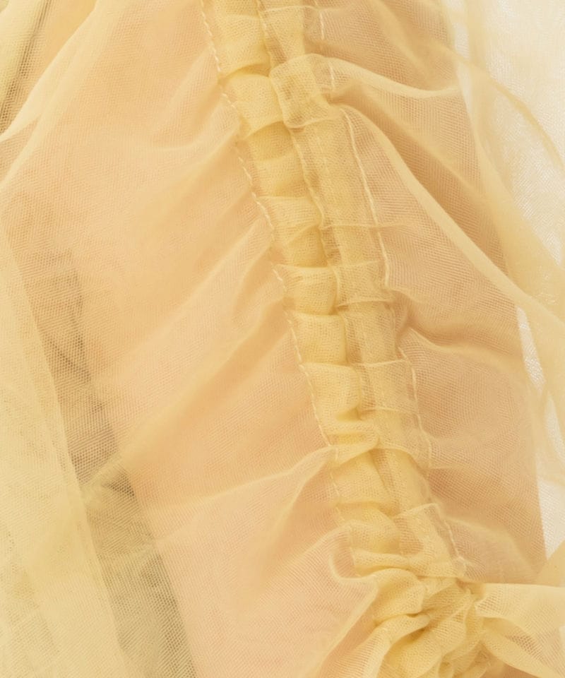 Leja レジャ シアーレースパフスリーブスリットⅠラインドレス