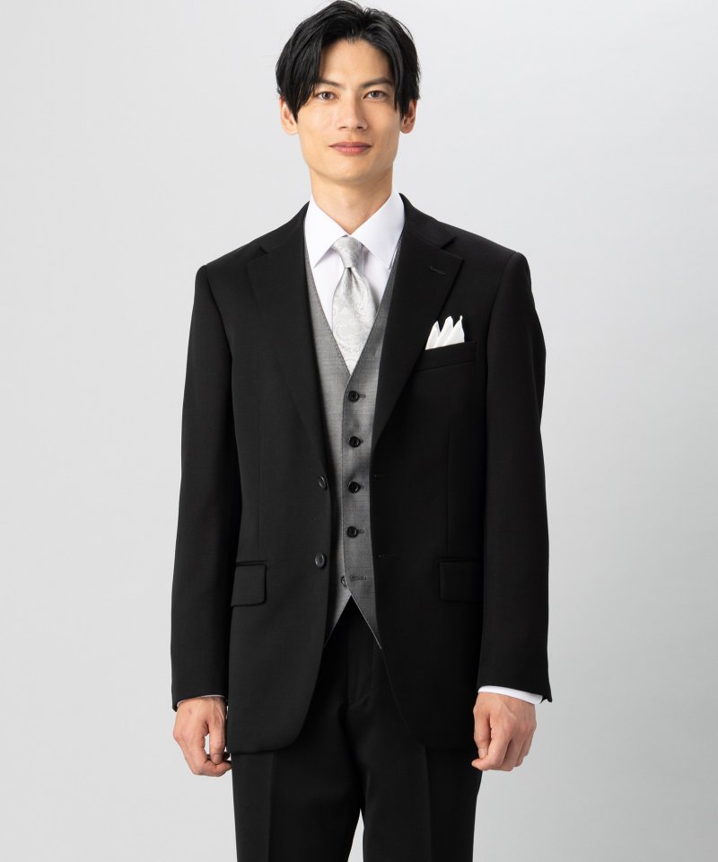 ONLY オンリー 濃染スタンダードフォーマル3ピーススーツ ブラック系