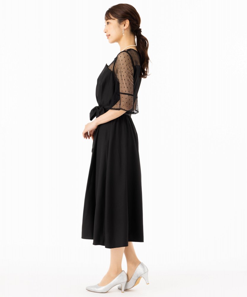 Select Shop ドットチュールビスチェドレス ブラック系 | 結婚式