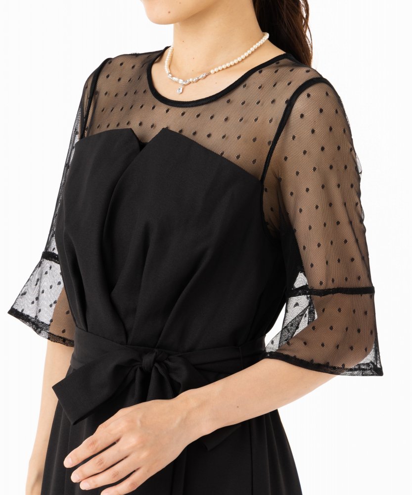 Select Shop ドットチュールビスチェドレス ブラック系 | 結婚式