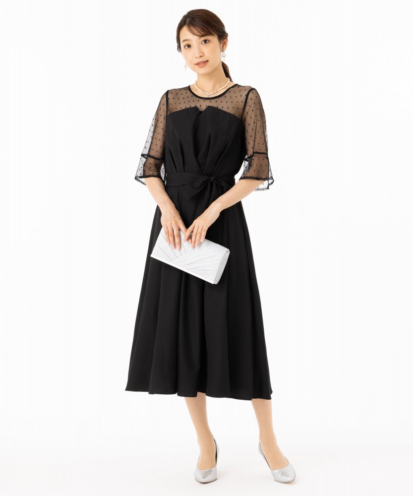 Select Shop ドットチュールビスチェドレス ブラック系 | 結婚式