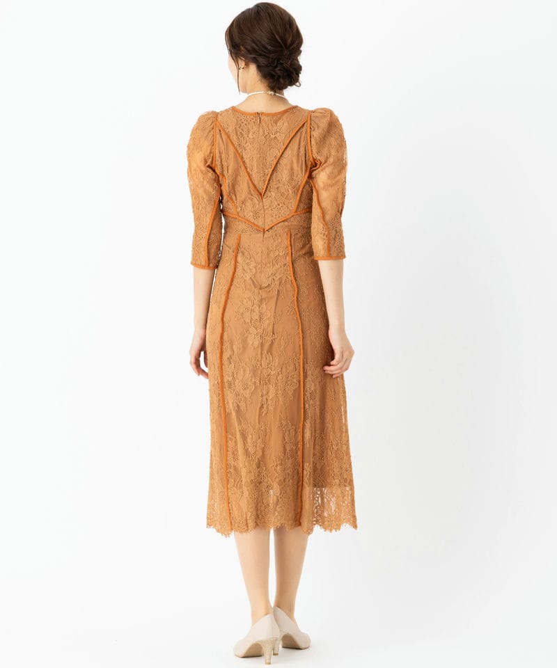 SNIDEL スナイデル パワショルオケレースドレス その他 x オレンジ系