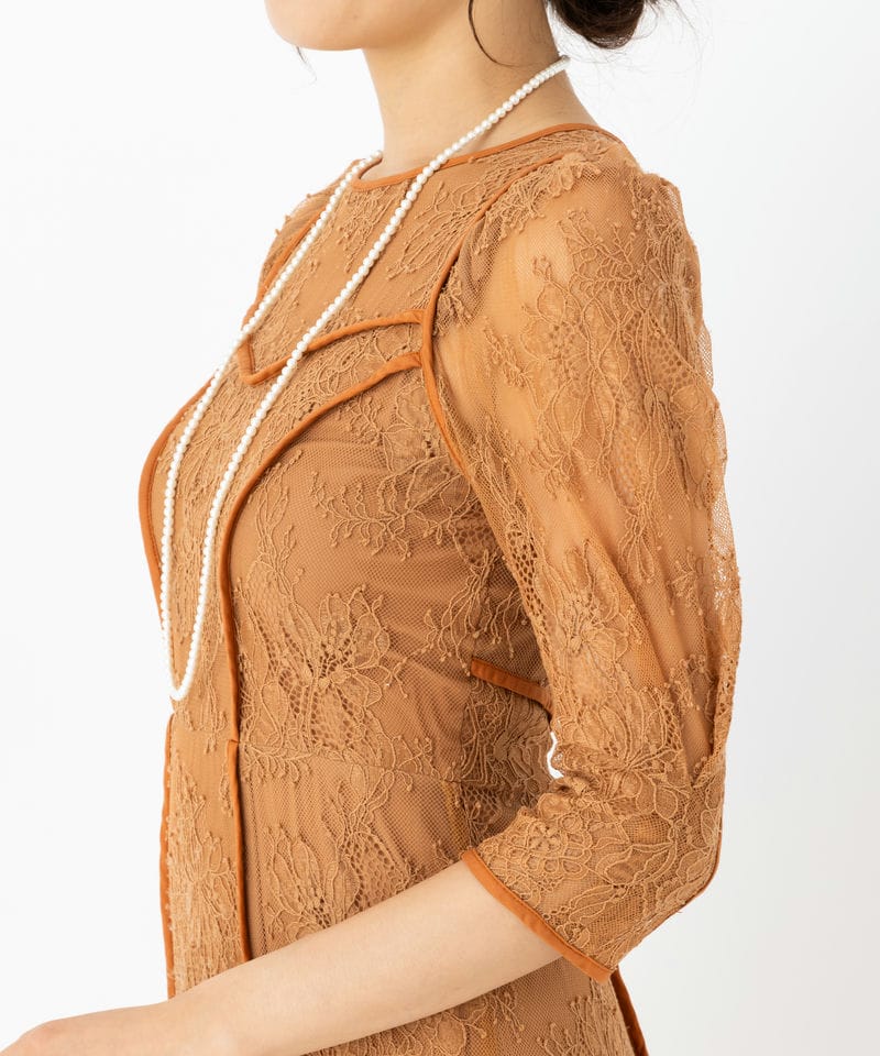 SNIDEL スナイデル パワショルオケレースドレス その他 x オレンジ系