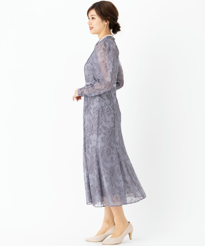 JILL STUART ジルスチュアート ラッセルレースパイピングドレス ブルー