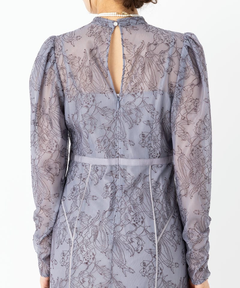 JILL STUART ジルスチュアート ラッセルレースパイピングドレス ブルー