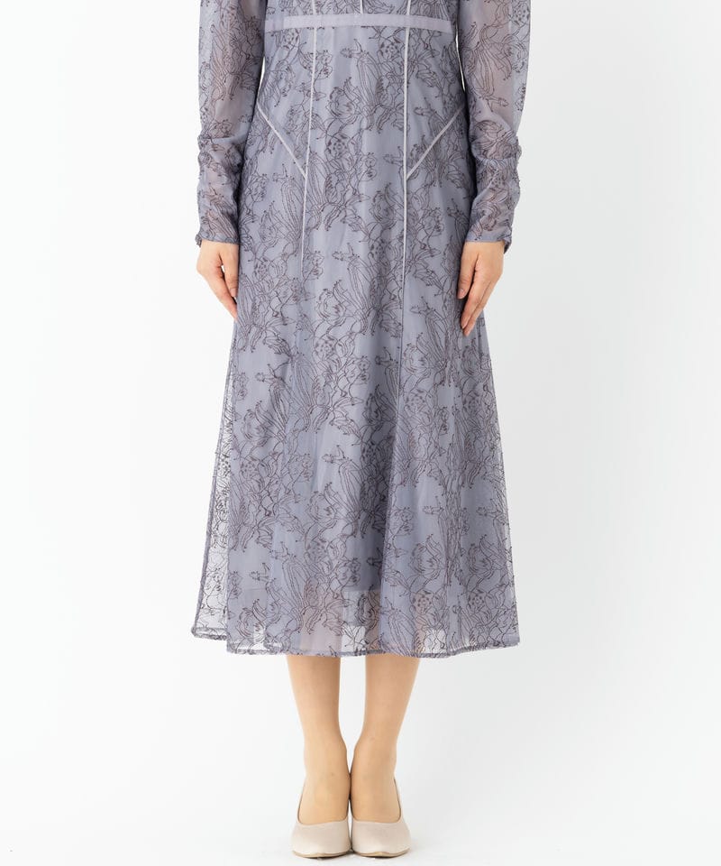 JILL STUART ジルスチュアート ラッセルレースパイピングドレス ブルー