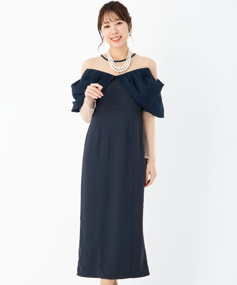 Select Shop オフショルダーIラインドレス その他 x ネイビー系 | 結婚
