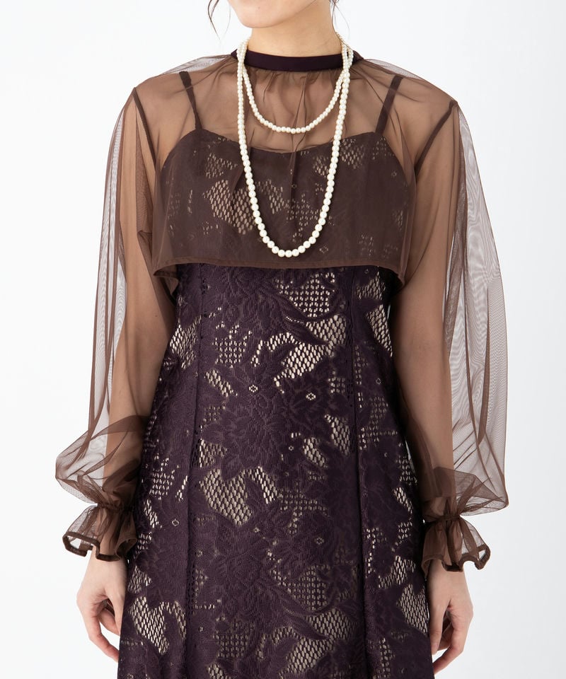 etoll. 【ドレス2点SET】エトル 3wayシフォンボレロ&レースキャミ