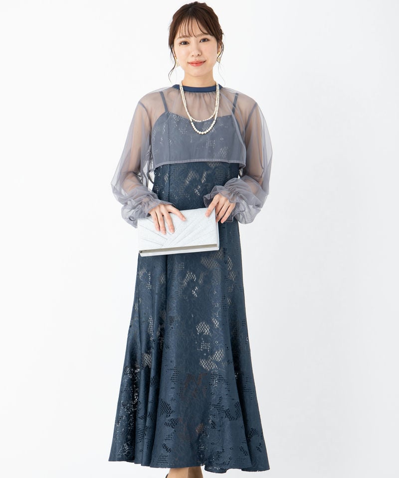 etoll. 【ドレス2点SET】エトル 3wayシフォンボレロ&レースキャミ