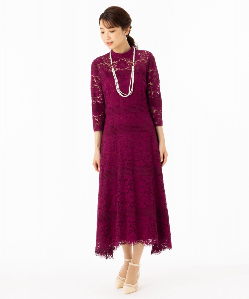 GRACE CONTINENTAL グレースコンチネンタル ハイネックフラワーレース 