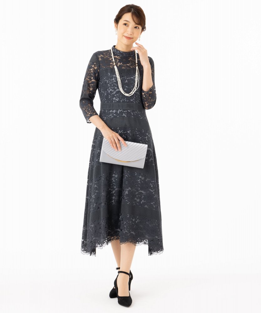 GRACE CONTINENTAL グレースコンチネンタル ハイネックフラワーレース