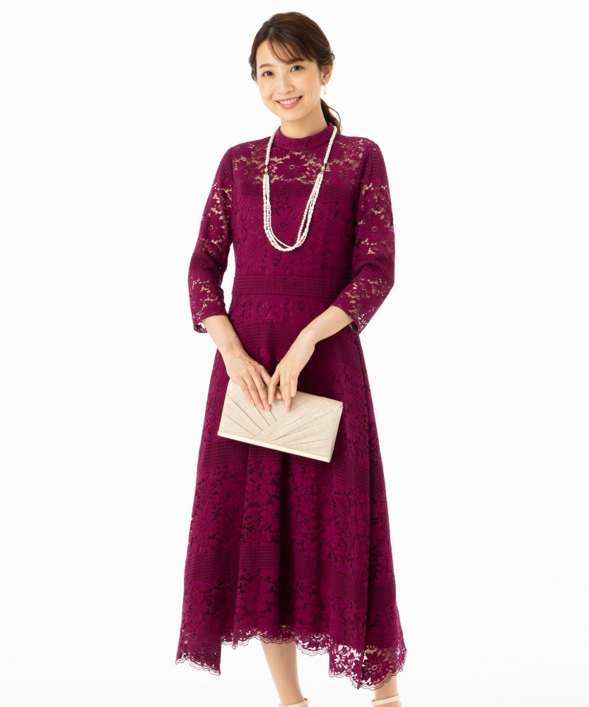 Aimer 【ドレス3点セット】エメ フラワーレース袖マキシドレス その他