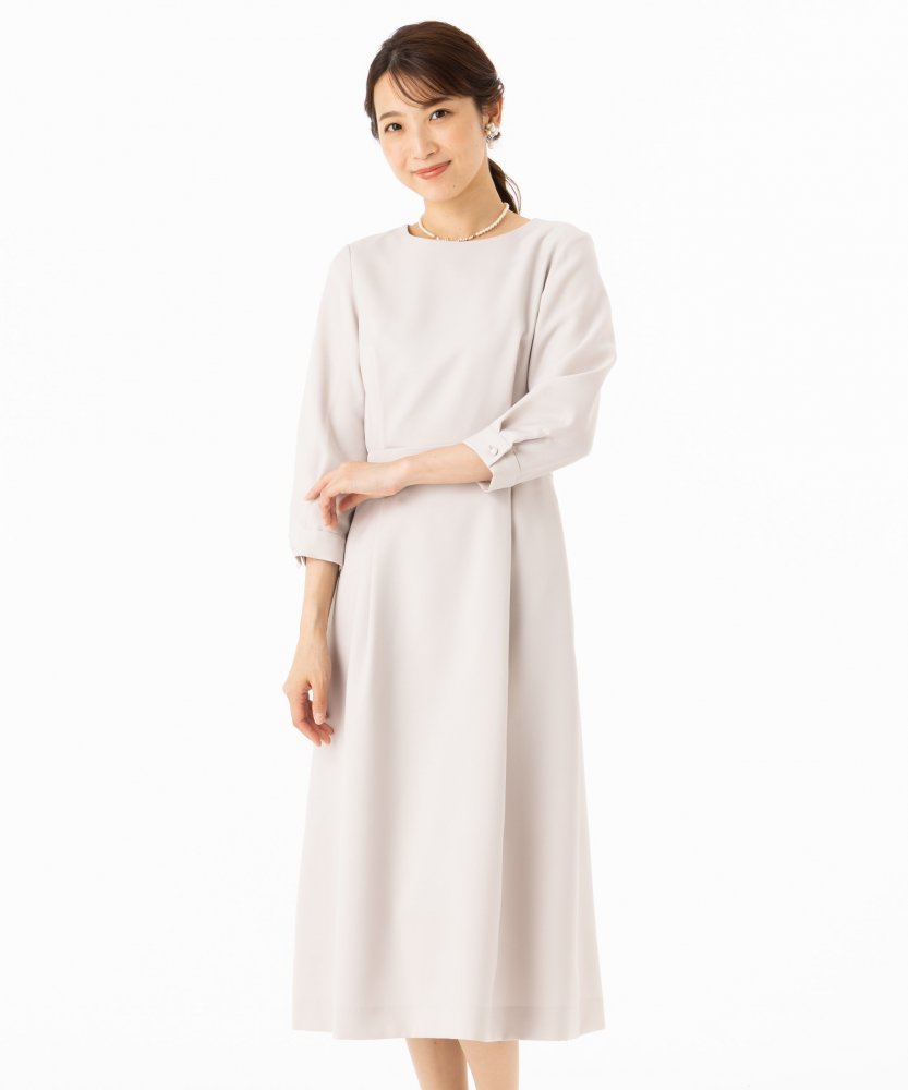 Aimer エメ ウエストタックフレアワンピース ベージュ系 | 結婚式 Aimer エメ ウエストタックフレアワンピース ベージュ系 | 結婚式