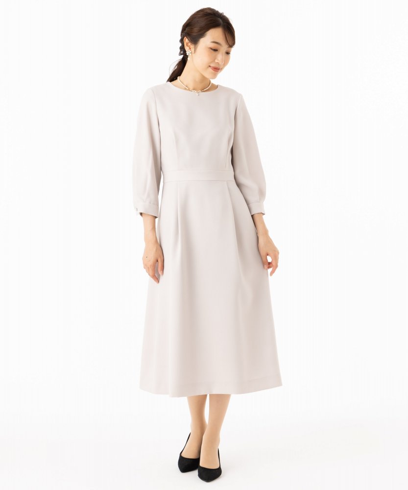 Aimer エメ ウエストタックフレアワンピース ベージュ系 | 結婚式