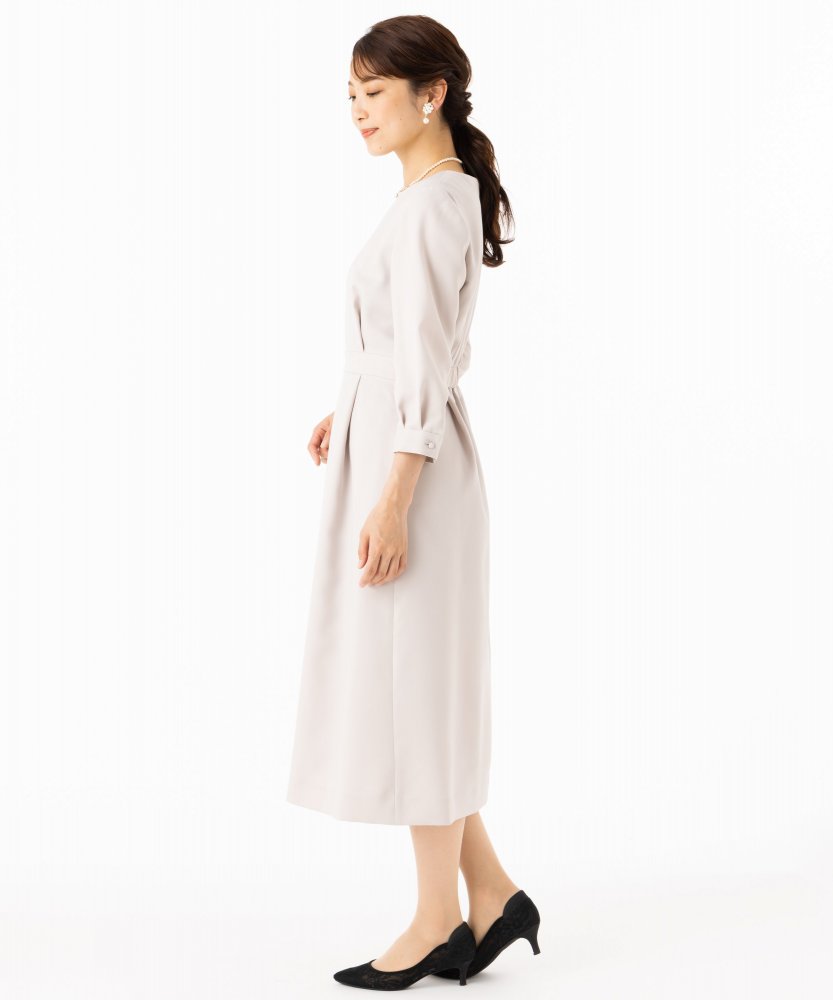 Aimer エメ ウエストタックフレアワンピース ベージュ系 | 結婚式