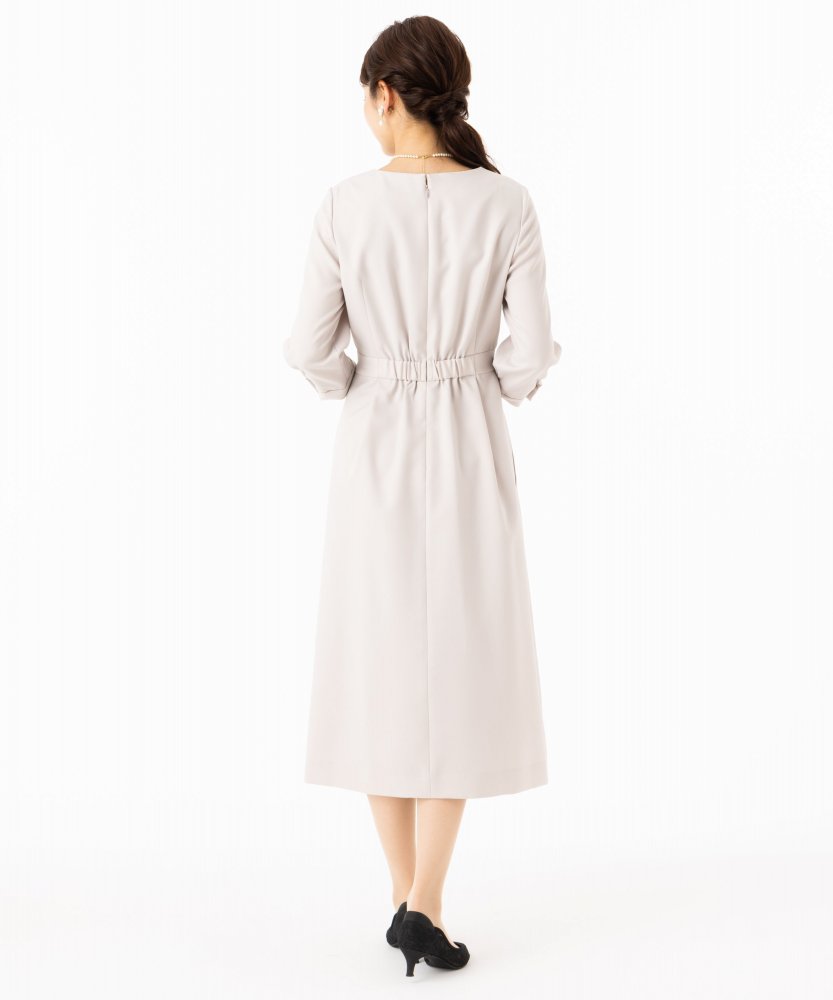 Aimer エメ ウエストタックフレアワンピース ベージュ系 | 結婚式