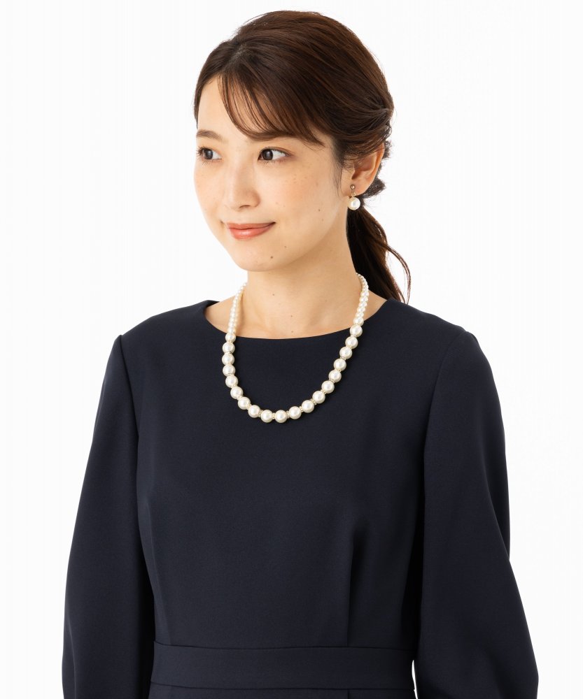 Aimer エメ ウエストタックフレアワンピース ネイビー系 | 結婚式