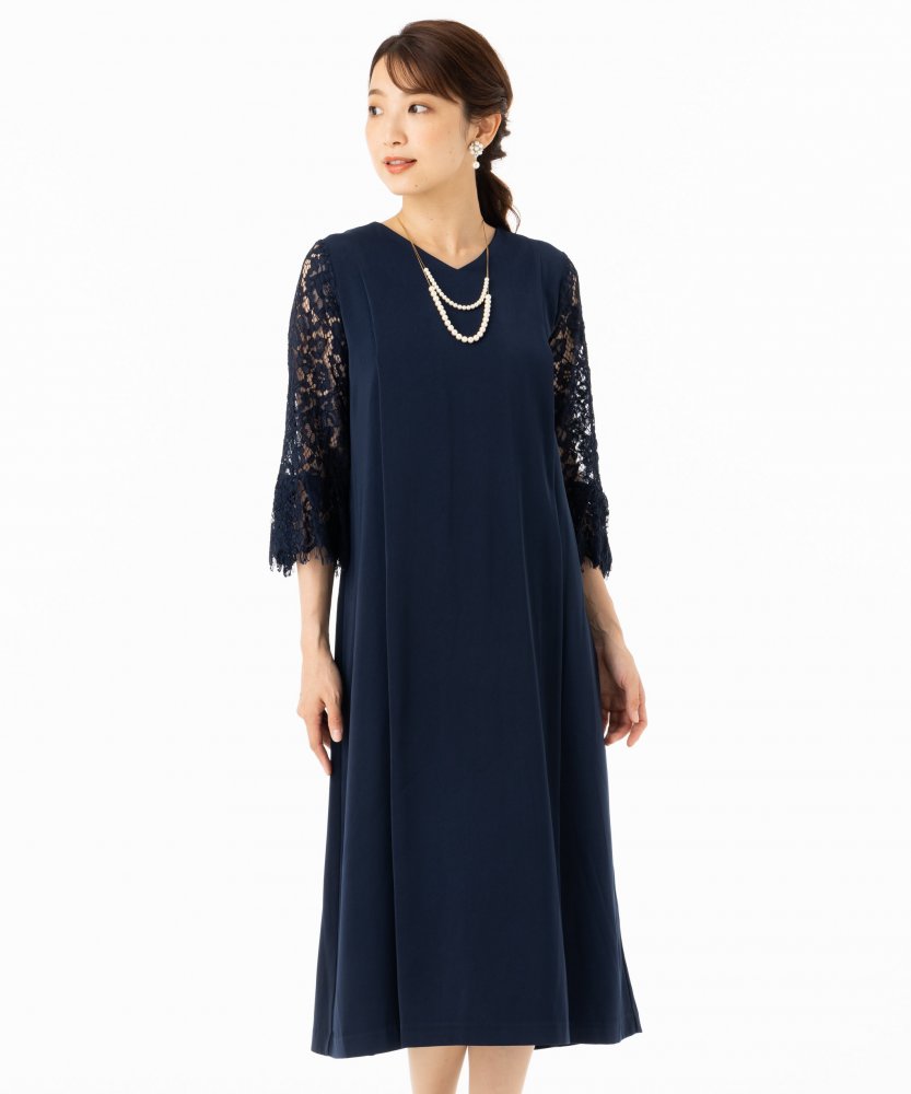 23区 トリアセダブルジョーゼットワンピース ネイビー系 | 結婚式