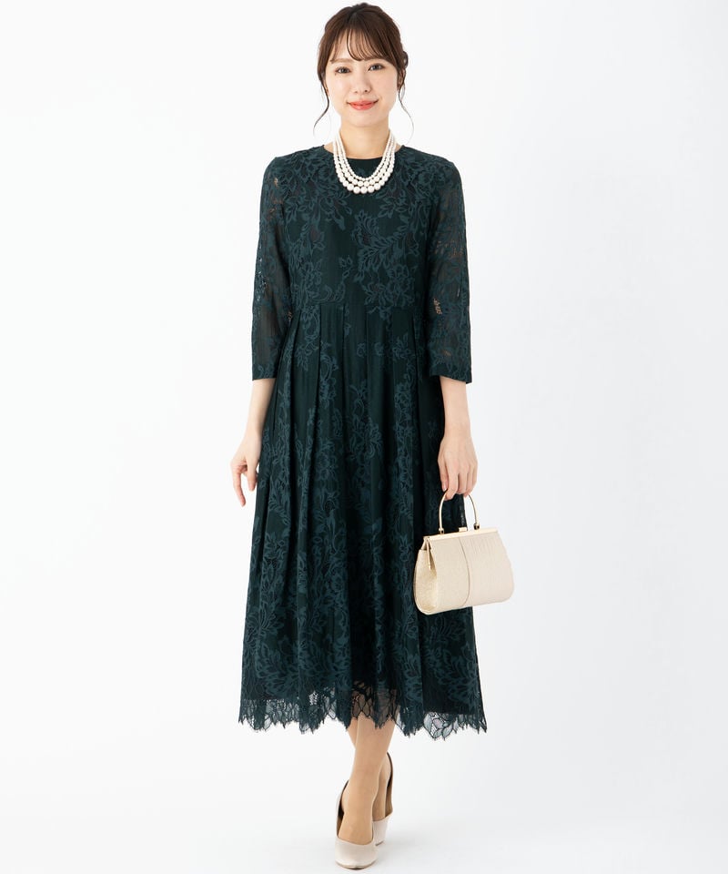 【美品】東京イギン マザードレス 9AR　ダークグリーン結婚式等 GRACE CONTINENTAL 【マザーズドレス】グレースコンチネンタル レース