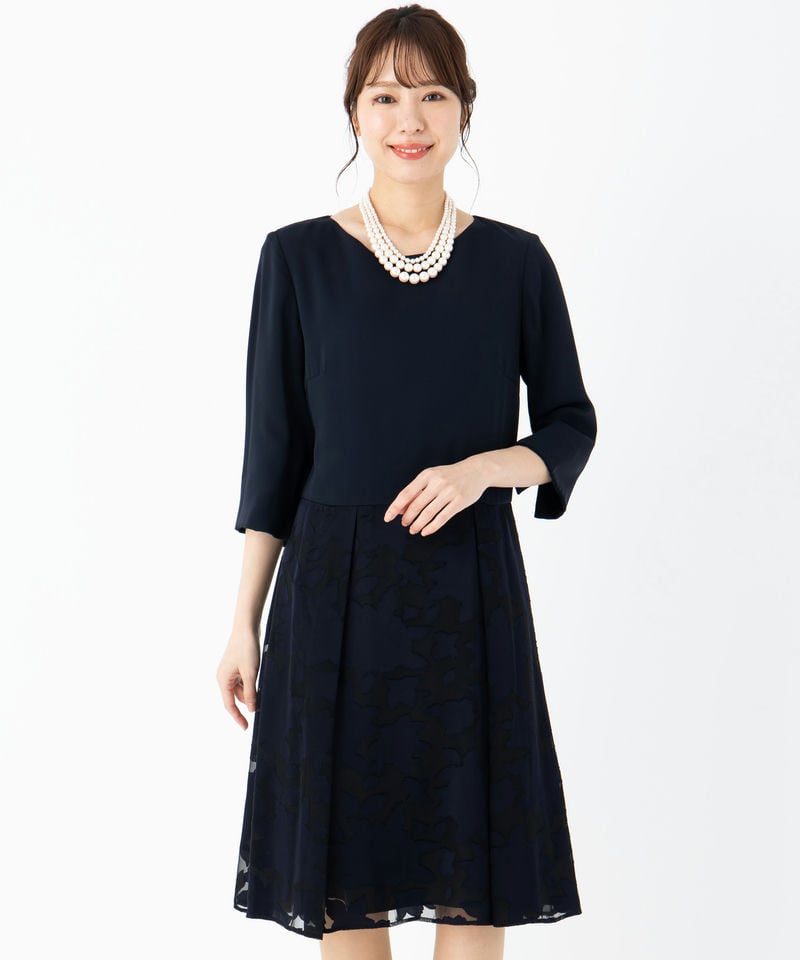 23区 トリアセダブルジョーゼットワンピース ネイビー系 | 結婚式