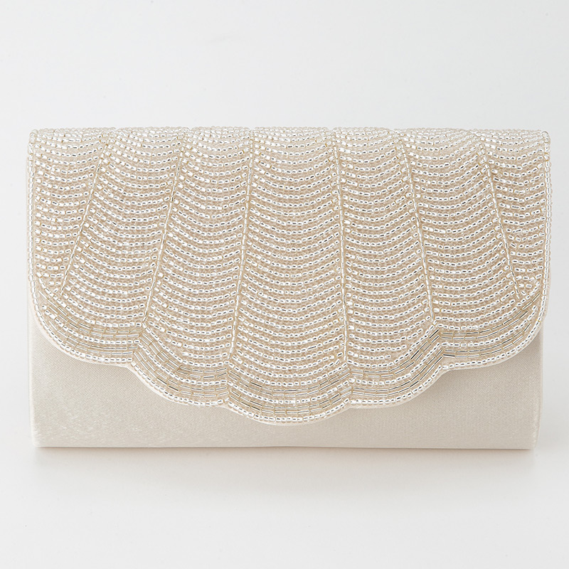 Aimer エメ シェル刺繍バッグ ベージュ系 | 結婚式パーティーの