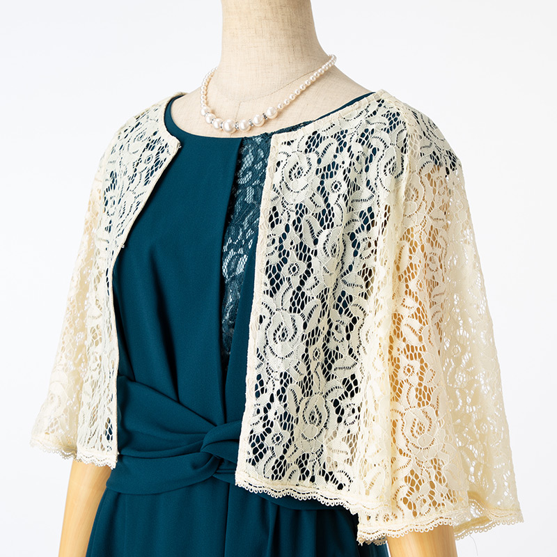 RUIRUE BOUTIQUE ルイルエブティック フラワーレースケープボレロ