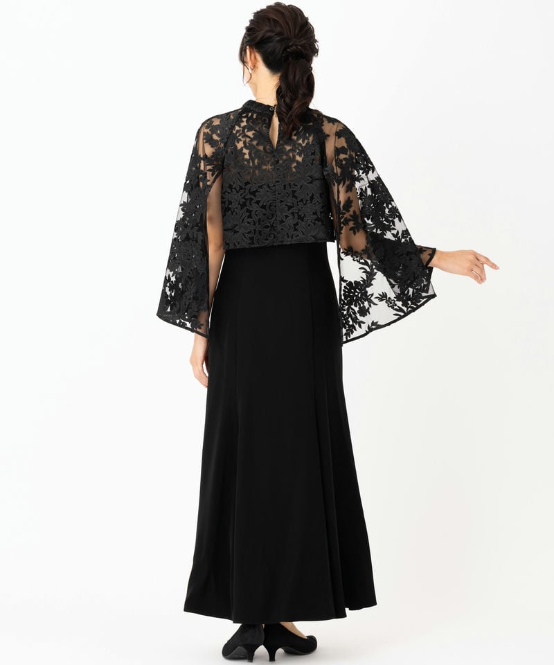 anuans アニュアンス エンブロイダリーレースケープセットドレス