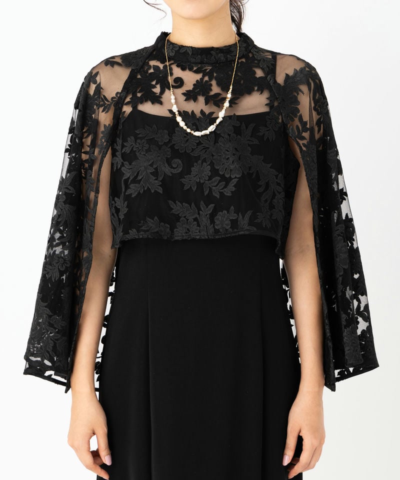 anuans アニュアンス エンブロイダリーレースケープセットドレス